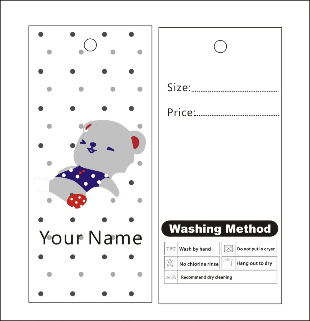 500pcs Custom print winter hang tags price label template 012 clothes  packing price tascan DIY text color for you
