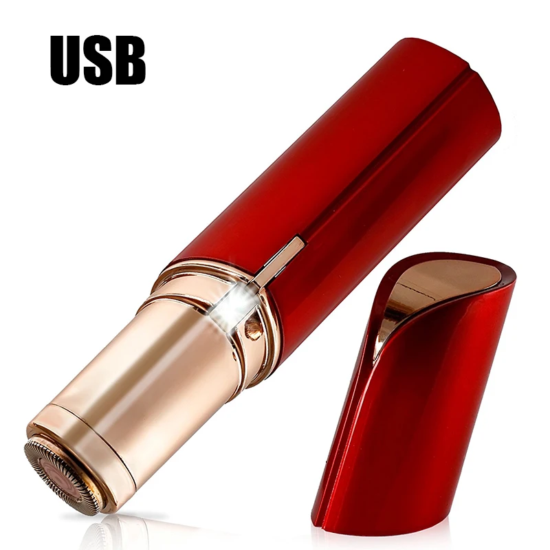

USB Rechargable Epilator for facial hair Removal Lipstick face epilator Lipstick Electric Hair Removal women drop shipping