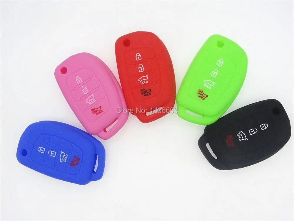 

AUTEWODE Silicone Car Key Case for Hyundai ix45 Santa Fe i10 i20 i30 i35 i40 Genesis auto key cover 1pc