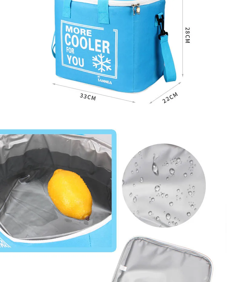 18L мешок для пикника на открытом воздухе сумка-холодильник пакет для холодильника двухслойные водостойкие вынос алюминиевая фольга