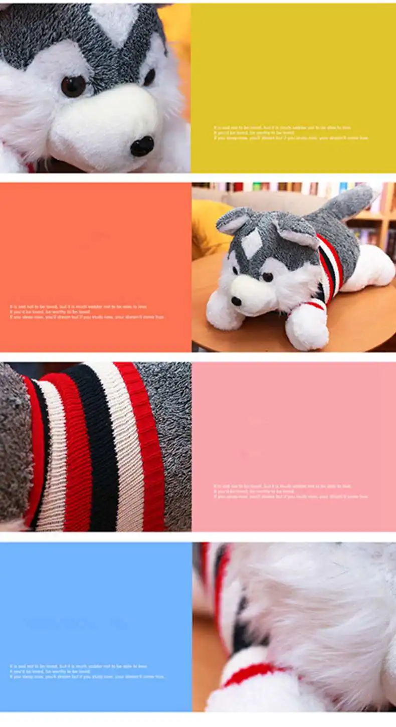 Dorimytrader New Hot Husky Plush Toy Giant Soft Cute Dog Doll Pillow for Girl Children Gift Sofa Deco 35inch 90cm DY50671 (8)