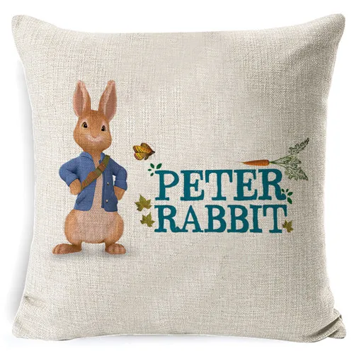 Fokusent Peter Rabbit Чехол на подушку в европейском стиле, Чехол на подушку 45*45, плотный Чехол на подушку с 3D принтом, декоративные подушки, Хлопковый чехол - Цвет: Фиолетовый