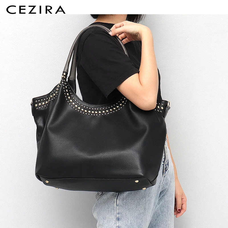 CEZIRA لينة السببية ترصيع حمل حقيبة للنساء كبيرة الأعلى مقبض حقائب كتف الإناث التباين اللون قدرة كبيرة حقيبة ساع CEZIRA لينة السببية ترصيع حمل حقيبة للنساء كبيرة الأعلى مقبض حقائب كتف الإناث التباين اللون قدرة كبيرة حقيبة ساع