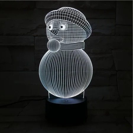 Рождество Eve 3D LED Снеговик Ночник настольная лампа творческий дома Рождество украшения