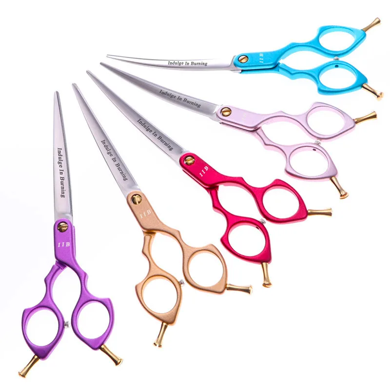 Tesoura de Corte de Cabelo Cabelo do Salão de Beleza Beleza e Pet 6.5 Polegada Cabeleireiro Tesoura Profissional Barbeiro do Salão de Grooming Tesoura Curva Ascendente