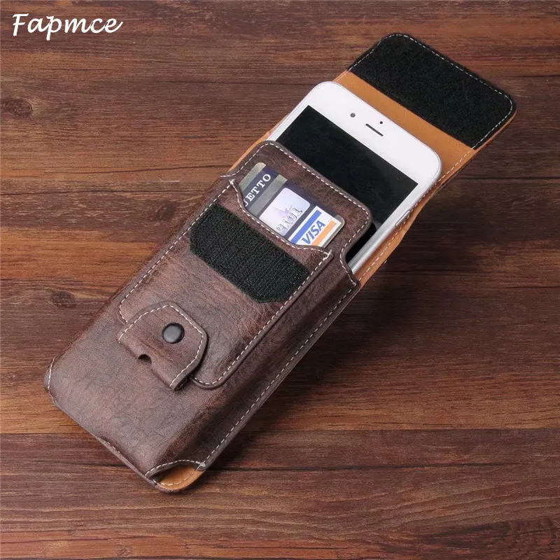 

Universal Belt Clip Leather Wallet Phone Bags Case For BlackBerry Evolve X KEY2 Motion Aurora KEYone DTEK60 With Card Slots