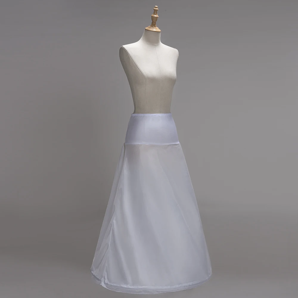 Women White 1 Hoop A-line BONE FULL CRINOLINE Petticoats Wedding Accessories Bridal Crinolines Vestidos De Novia Underskirt 2019