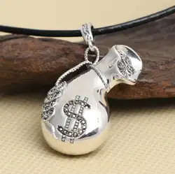 S925 серебро ретро модные, подходят для долларовых купюр знак кошелек famale кулон (FGL)