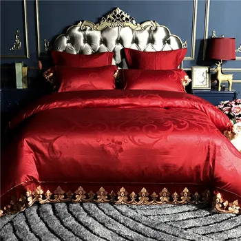 

2018 Luxury Bedding Set Jacquard Duvet Cover and Pillowcases 4/6/9pcs Soft Bedclothes Queen King Size Bed Linen
