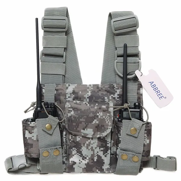 gray camo color ABBREE радио нагрудный спереди обновления Чехол сумка для Baofeng UV-5R UV-82 UV-9R BF-888S TYT Motorola иди и болтай Walkie Talkie - Цвет: gray camo color