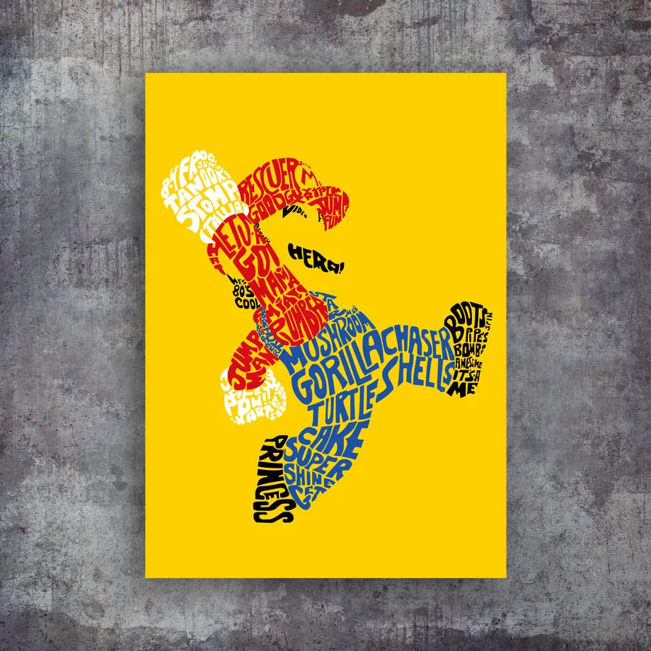 Wall Art Canvas Painting Super Mario Game Abstract