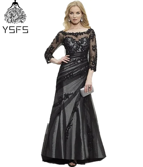 Mother of Bride with Black Bridesmaid Dresses