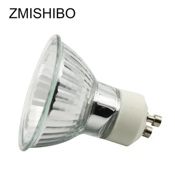 ZMISHIBO 10Pcs/Lot Halogen GU10 Bulb 220V 35W 50W Diameter 50MM MR16 Clear Glass With Cover Dimmable Warm White 2700K Spot Lamp 1
