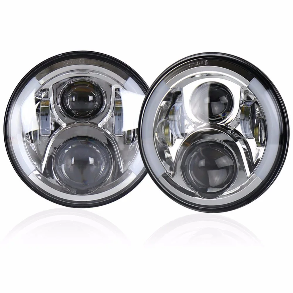 2 Pezzi 7 "60W Led Fari Auto Luce Di Guida H4 H13 Fari Per Jeep Wrangler Jk Land Rover Defender Hummer H1