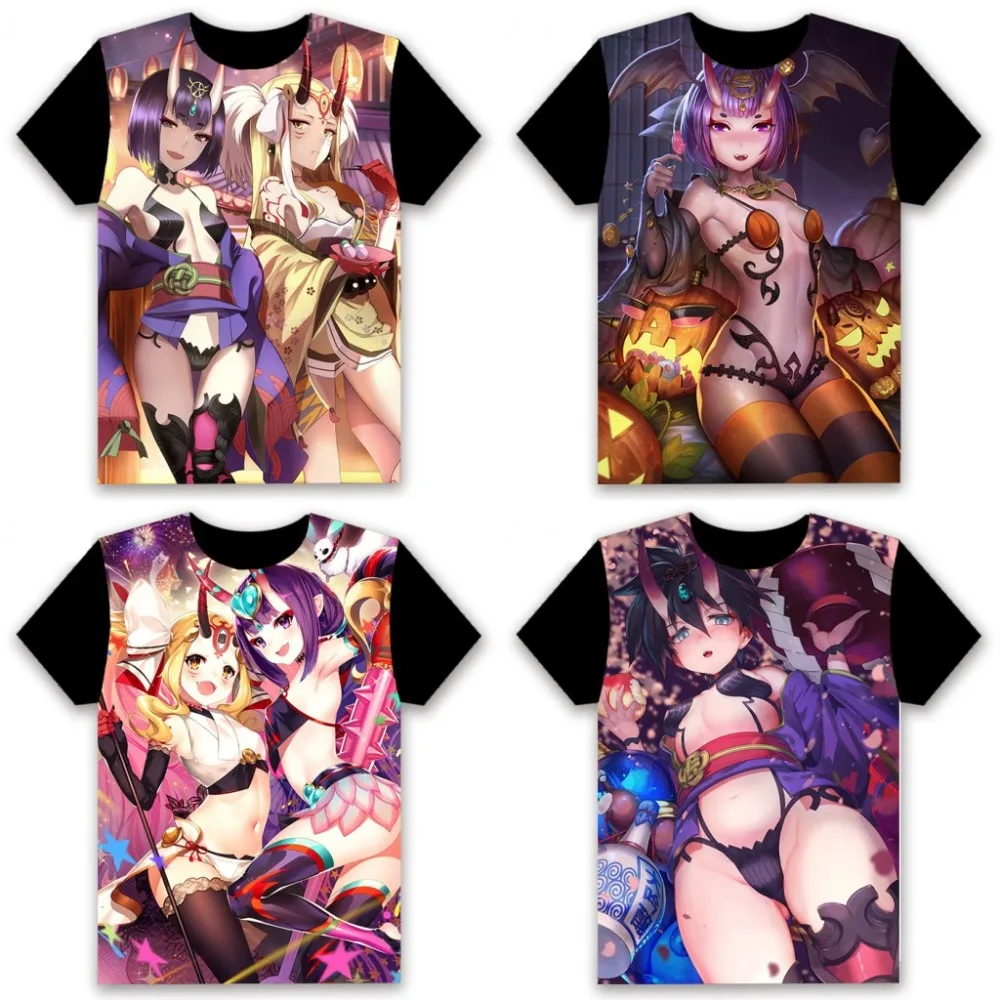 Футболка в стиле аниме FGO Fate/Grand Order Shuten douji повседневная черная футболка унисекс с