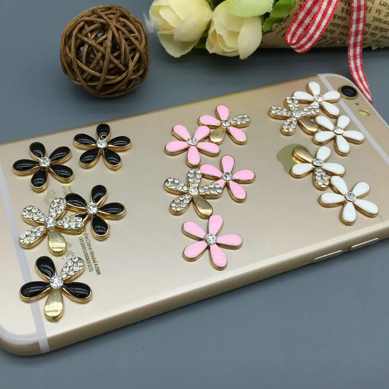 

5pcs/lot Phone Drilling Five Small Crystle Flower Mobile Phone Case DIY Accessories Rhinestone Metal Mobile Phone DIY Decoration