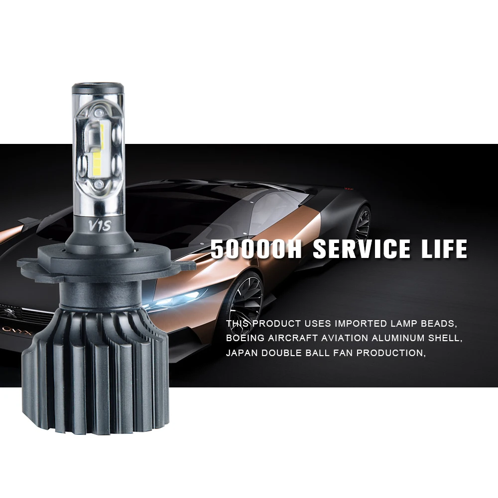 Светодиодные лампы для фар 72 Вт H4 H7 H11 9005/9006 H1 светодиодные phare De Voiture Ampoules 12000LM 6500 K 12