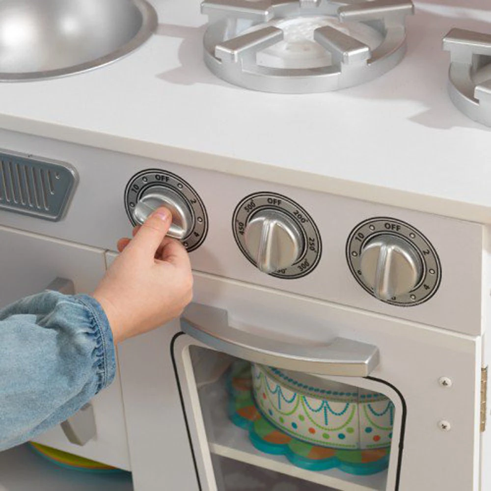 white vintage play kitchen
