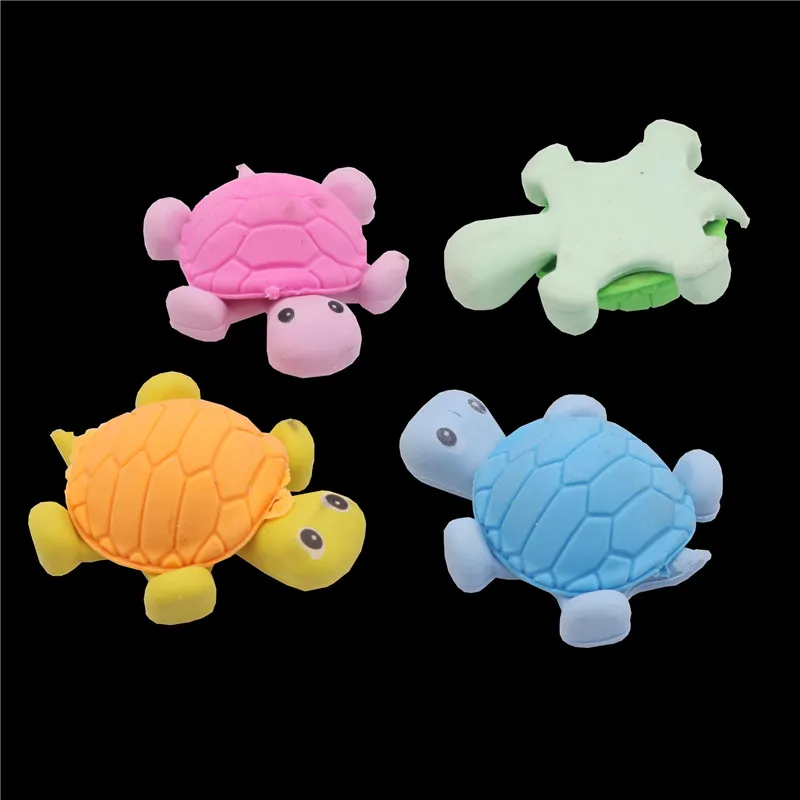 Mix 4 шт. моделирование черепаха Ластики школьные канцелярские принадлежности Пластик Сумки творческие подарки канцелярские