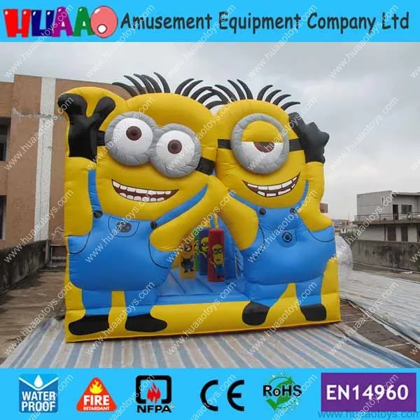 Free Shipping 2016 New PVC Inflatable Minions Bouncer Castle Slide Combo with Free CE Blower