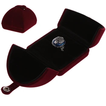 

Fashion Velvet Engagement Wedding Ring Pendant Jewelry Display Box Double Cover Jewelry Display Storage Foldable Case