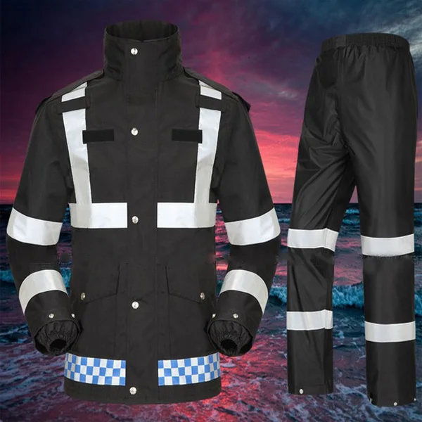 Hi vis дождевик EN471 водонепроницаемая Защитная Светоотражающая куртка дождевые
