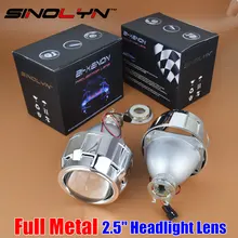 SINOLYN Upgrade Metal 2.5 Pro HID Bi xenon Projector Headlight Lens H4 H7 Use H1 Bulb Car Styling Headlamp Lenses Retrofit DIY