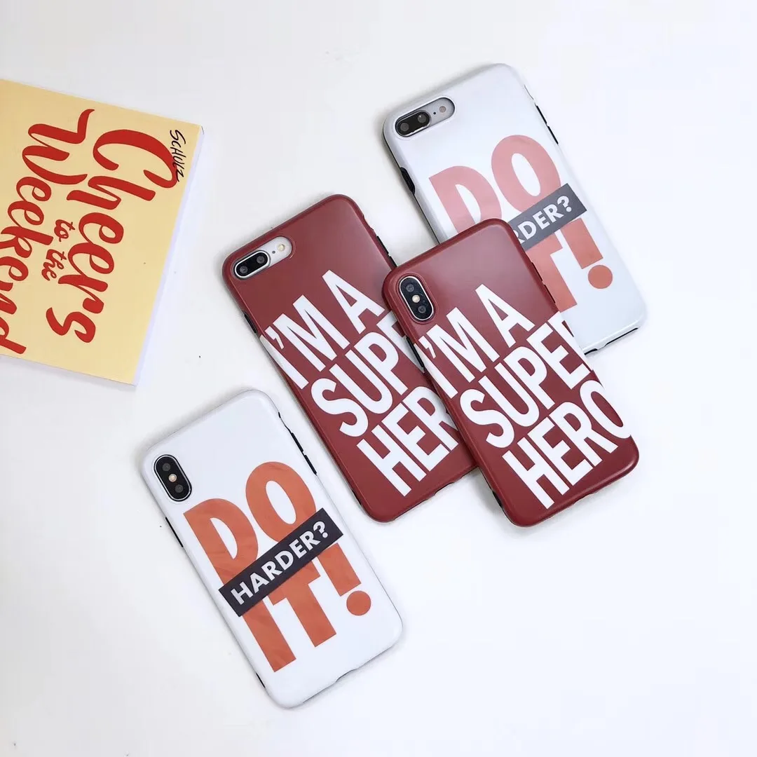 Fashion Hip hop Cool tide Simple Text Personality cover case for iPhone 8 7 6 6s Plus X XR Xs Max Silicone phone back shell |