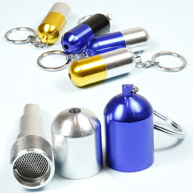 Removable Metal Filter Retractable Pipes Keychain Smoking Pipe Herb Key Ring Tobacco Pipe Gifts Narguile Grinder Smoke 1 Pc