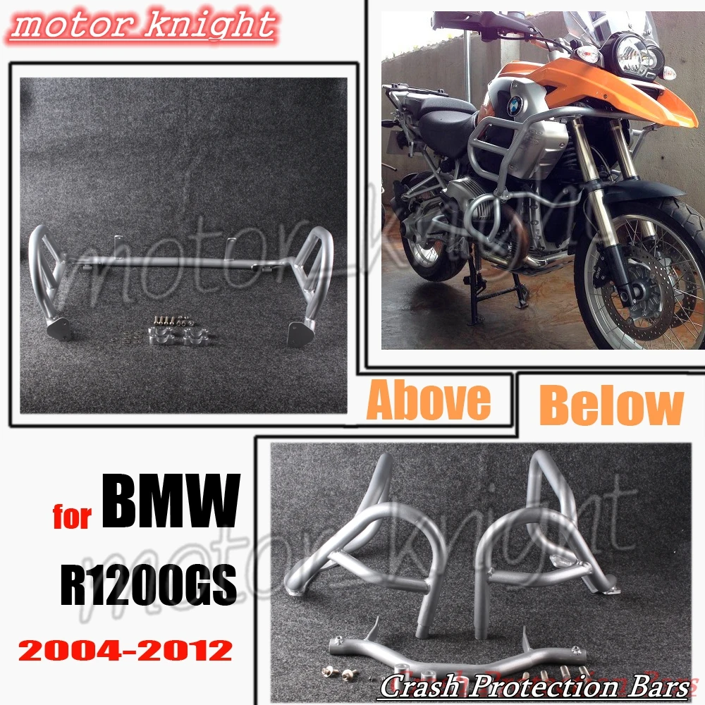 Нижний верх аварии защиты баров подходит BMW R1200GS 2004-2012 2005 2006 2007 2008 2009 2010 2011