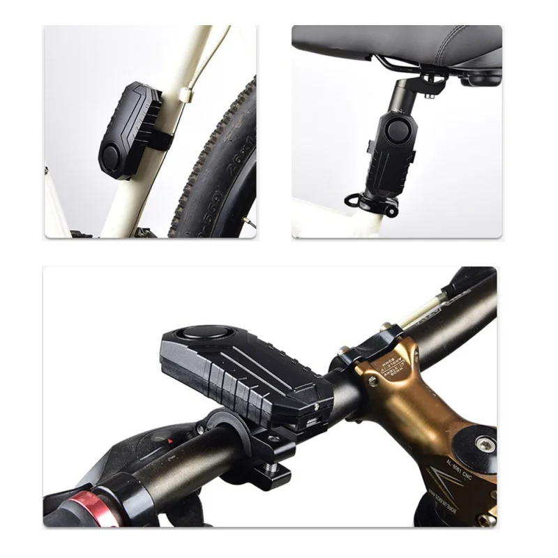 113dB беспроводная Противоугонная вибрационная мотоциклетная велосипедная Водонепроницаемая охранная велосипедная сигнализация с уровнем 7 регулируемые сенсорные аксессуары