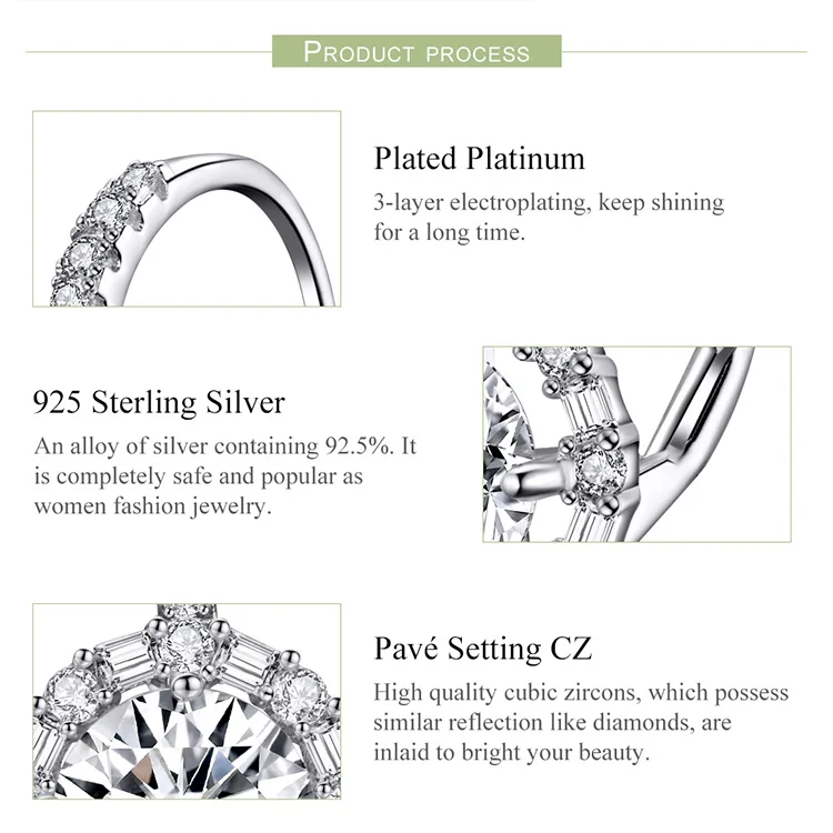 WOSTU, роскошные серебряные серьги-кольца, 925 пробы, серебро, кубический циркон, модные современные женские серьги, ювелирные изделия, свадебный подарок, CQE508