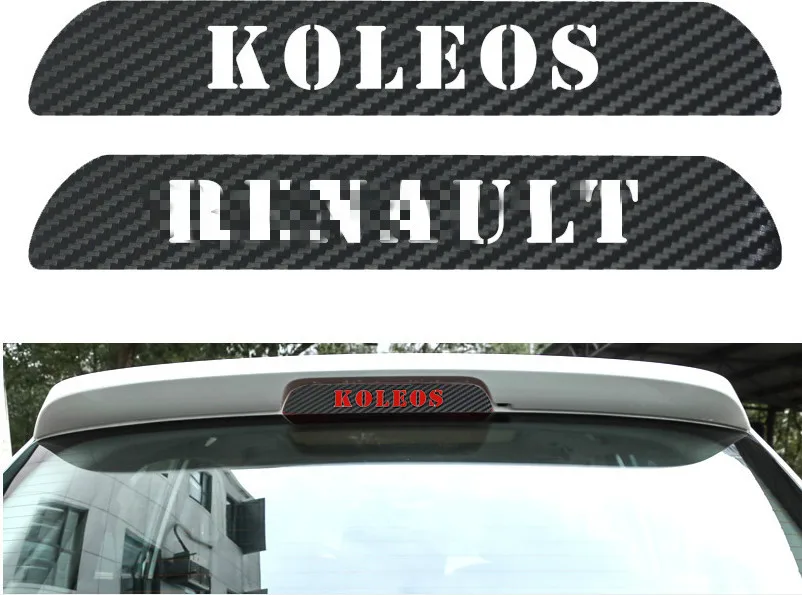 

Car Styling High Brake Light Decals Carbon Fiber Emblems Stickers For Renault Koleos 2009 To 2016 Accessories