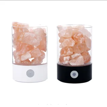 

USB Power Supply Natural Himalayan Salt Lamp Unique Crystal Salts Night Light Home Bedroom Lighting Decor Crafts 9 Color Lights