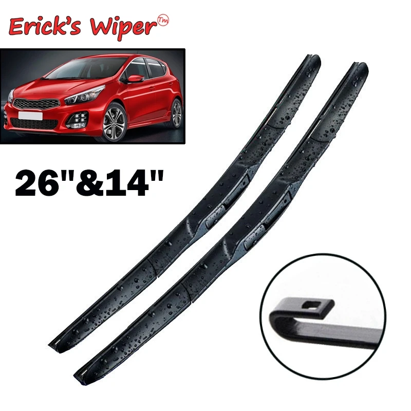 

Erick's Wiper Front Hybrid Wiper Blades For KIA Ceed Cee'd JD 2012 2013 2014 2015 2016 2017 Windshield Windscreen Window 26"+14"