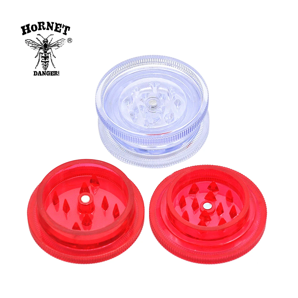 Tobacco Plastic Herb Grinder 53 MM 2 Layers With Shark Teeth Herb