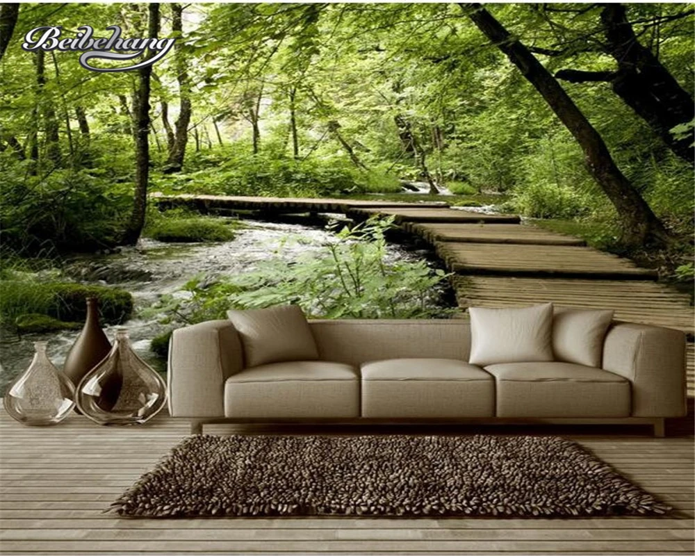 Beibehang Custom wallpaper natural landscape wood bridge wood mural home decor living room bedroom TV background 3d wallpaper Beibehang Custom wallpaper natural landscape wood bridge wood mural home decor living room bedroom TV background 3d wallpaper