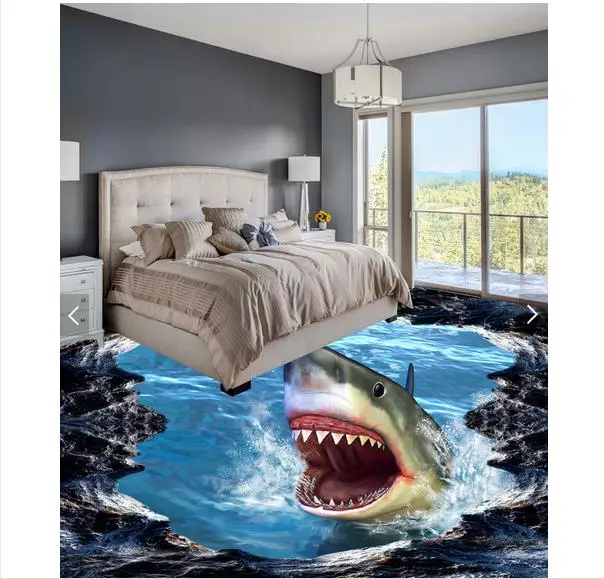 

3d wallpaper custom 3d flooring painting wallpaper murals Shark 3D three-dimensional painting wall 3d living room photo wallpaer