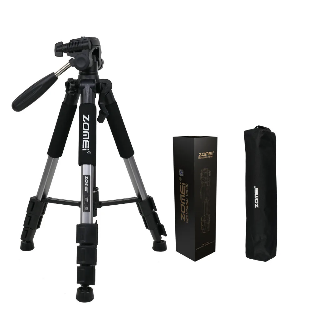 Портативный дорожный алюминиевый штатив ZOMEI Q111 для SLR и DSLR камер три