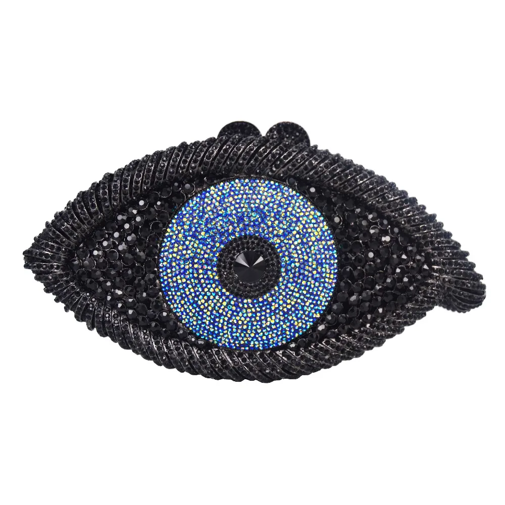 Newest Animail Designer Evil Eye Crystal Purse Women Evening Bag Gold Silver Black Party Clutch Bag Lady banquet pochette sc757