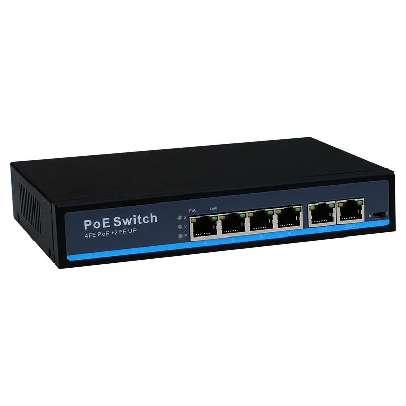  48V 4 Ports POE switch Ethernet with standardized port IEEE 802.3 af/at Suitable for IP camera/Wire - 1.00001E+12