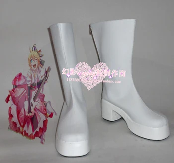 

Vocaloid Hatsune Miku Kagamin Len Cosplay White Long Shoes Boots H016