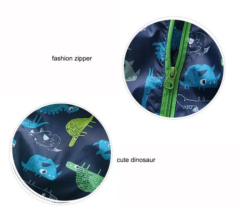 COOTELILI 80-120cm Spring Autumn Dinosaur Windbreaker Kids Jacket Boys Outerwear Coat Hooded Baby Clothing For Boys (1)