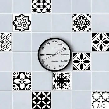 Assorted Black & White Tile Stickers 100*20cm