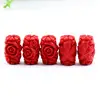 10pcs/lot Carved Lacquer-Ware Floral Red Cinnabar Barrel Beads Fit DIY Handmade Bracelet Jewelry Making Findings Supplier Craft ► Photo 2/5