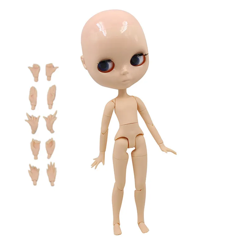 Фабрика blyth кукла мальчик тело лысый голова натуральная кожа 30 см без клея, кожа головы свободно - Цвет: boy with hand A