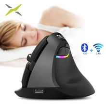 Delux M618 мини-мышь, беспроводная, 2,4 ГГц+ Bluetooth 4,0, подзарядка, игровая мышь, офисная, для ноутбука, ПК, эргономичная Вертикальная мышь