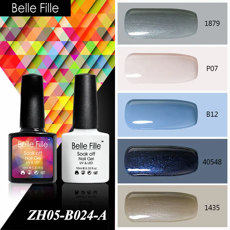 Belle FILLE Цвет сапфир Руби Роуз красный персик UV Гель лак Led пальто Дизайн ногтей