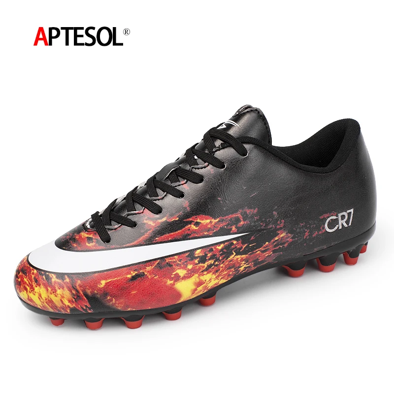 Kids&Adult AG Flame Red Soccer Cleats Sneakers Boys Girls Children Long