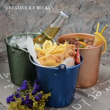 

Ice-pail stainless steel bucket beerbarrel fried chicken bucket french fries bucket ktv mini ice bucket